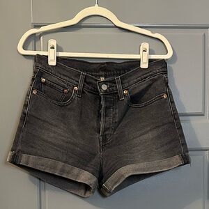 Levi's Dark Gray Jean Shorts for Women